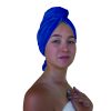 Bamboo Wet Hair Wrap Dark Blue - Hooked On Bamboo