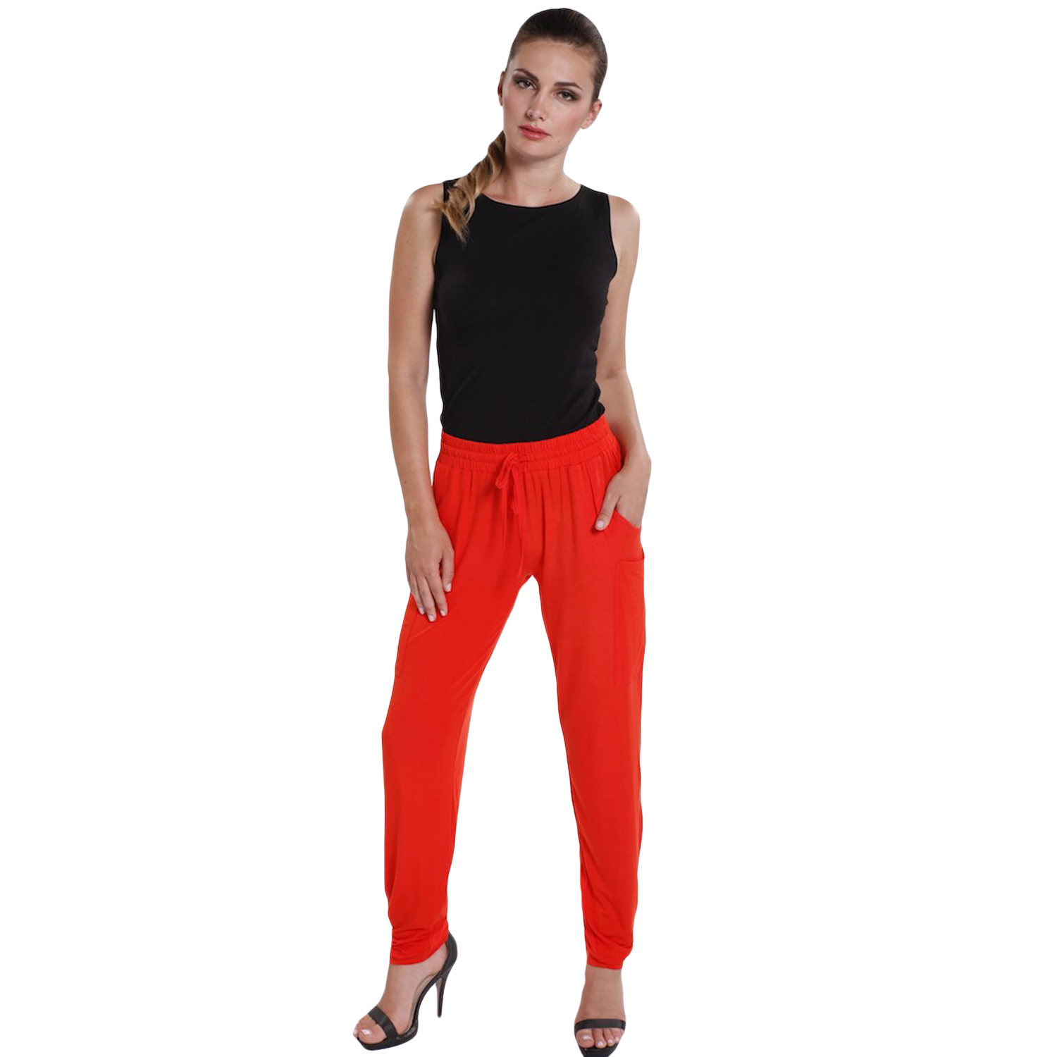Tangerine easy fit pocket pants - hooked on bamboo