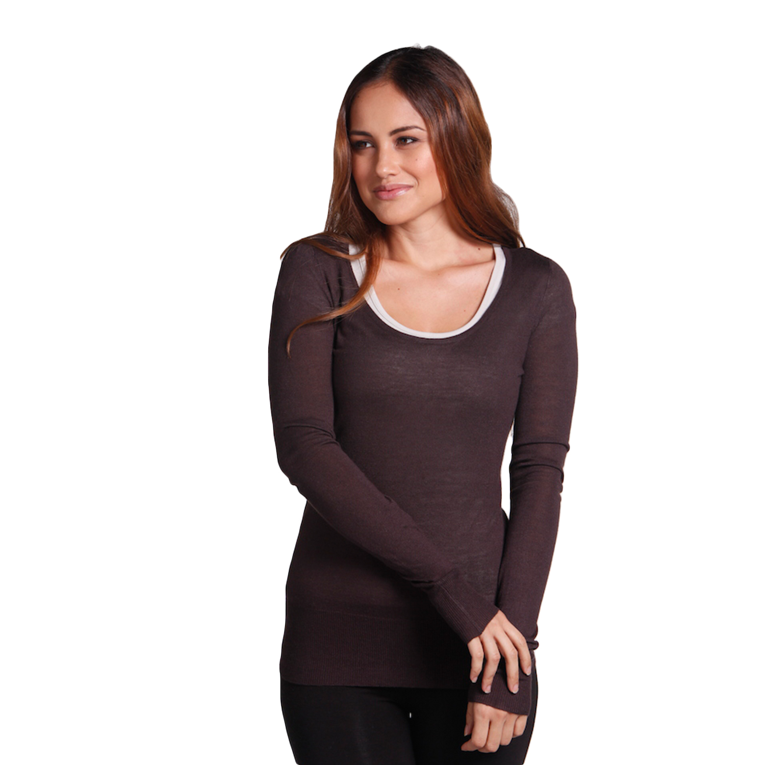 Bamboo body Featherweight Scoop Neck Knit Top