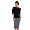 Bamboo Boat neck long sleeve Black Top - Hooked On bamboo